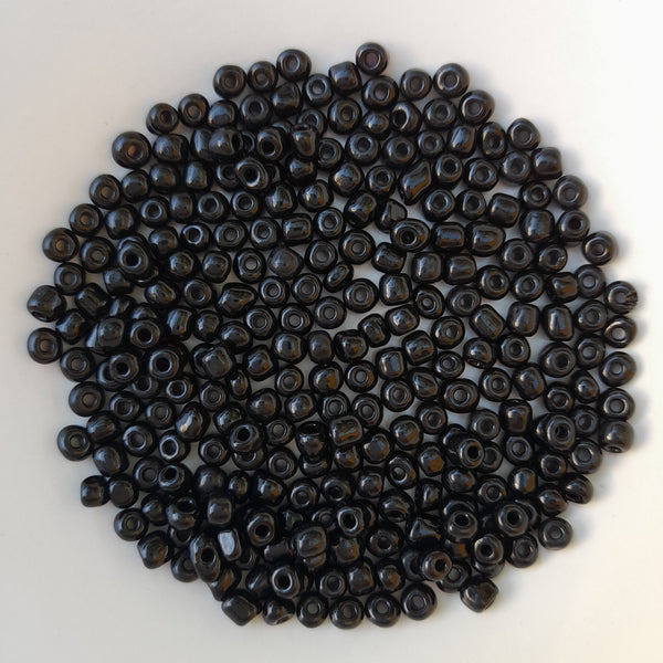 Chinese Seed Beads Size 6 Black 25gm Bag