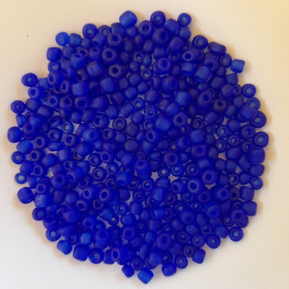 Chinese Seed Beads Size 6 Matte Blue 25gm Bag