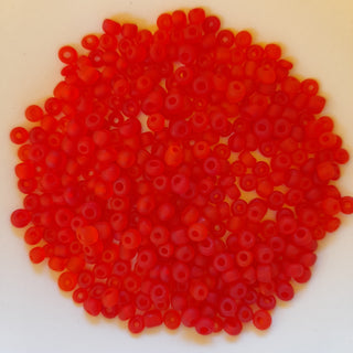 Chinese Seed Beads Size 6 Matte Red 25gm Bag