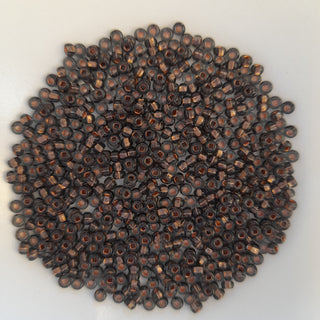 Japanese Seed Beads Size 8 Black Diamond Copper Lined 7.5gm Bag