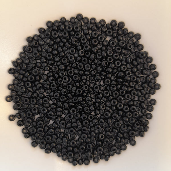 Japanese Seed Beads Size 8 Jet Black 7.5gm Bag