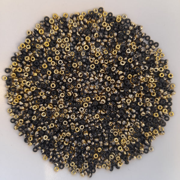 Miyuki Seed Beads Size 11 Black Amber Gold 7.5gm Bag