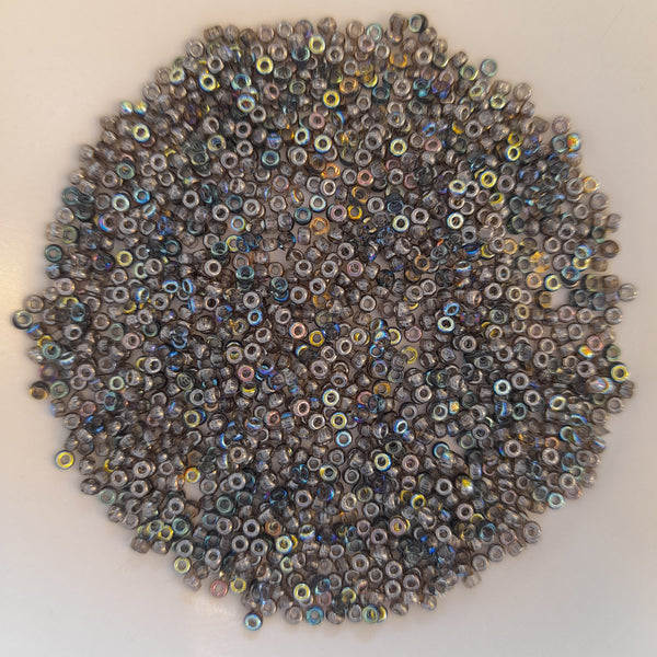 Miyuki Seed Beads Size 11 Crystal Graphite Rainbow 7.5gm Bag