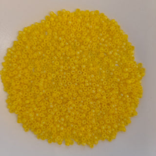 Miyuki Seed Beads Size 11 Matte Yellow Travertine AB 7.5gm Bag