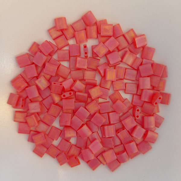 Miyuki Tila Beads Matte Red Orange AB 7.5gm Bag