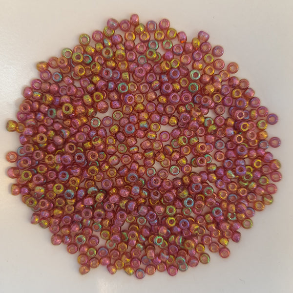 Miyuki Seed Beads Size 8 Dark Topaz Rainbow Gold Lustre 7.5gm Bag