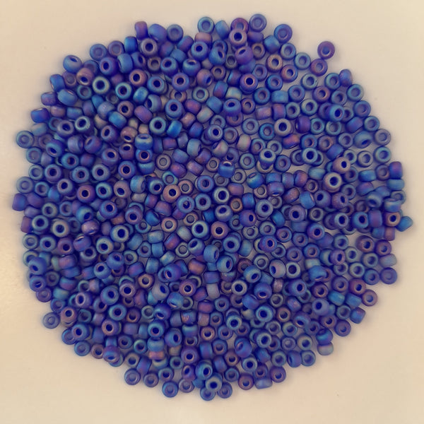 Miyuki Seed Beads Size 8 Matte Transparent Cobalt 7.5gm Bag