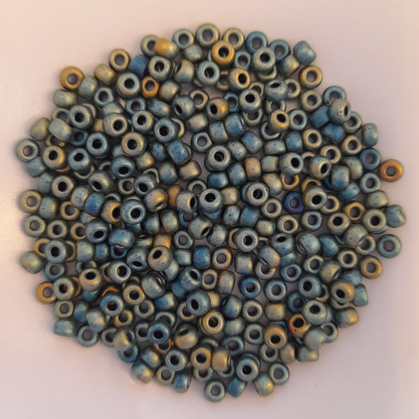 Miyuki Seed Beads Size 6 Matte Metalic Patina Iris 7.5gm Bag