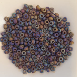 Miyuki Seed Beads Size 6 Matte Transparent Brown AB 7.5gm Bag