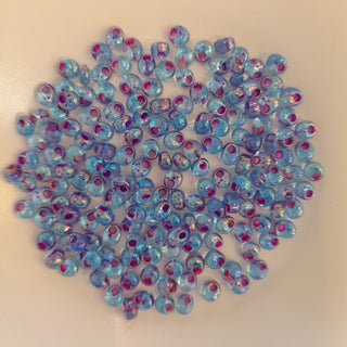 Miyuki Magatama Beads 4mm Fuchsia Blue AB 7.5gm Bag