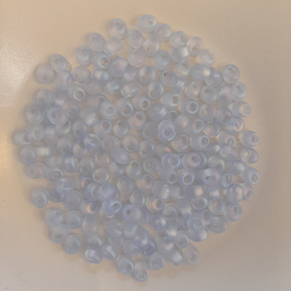 Miyuki Magatama Beads 4mm Matte Light Sapphire AB 7.5gm Bag