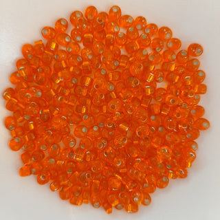 Miyuki Magatama Beads 4mm Silver Lined Orange 7.5gm Bag