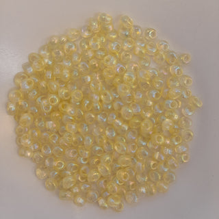 Miyuki Magatama Beads 4mm Transparent Pale Yellow AB 7.5gm Bag