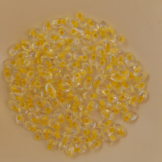 Miyuki Long Magatama Beads 4x7mm Light Yellow Lined Crystal 7.5gm Bag