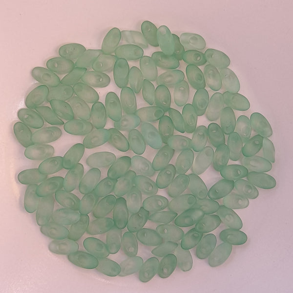 Miyuki Long Magatama Beads 4x7mm Matte Seaglass Green 7.5gm Bag