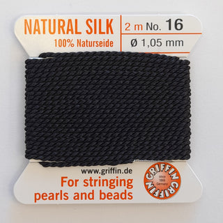 Griffin Silk Cord 2m Size 16 (1.05mm) Black