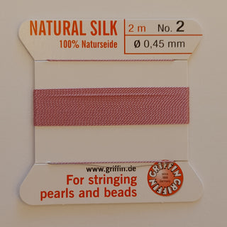 Griffin Silk Cord 2m Size 2 (0.45mm) Dark Pink