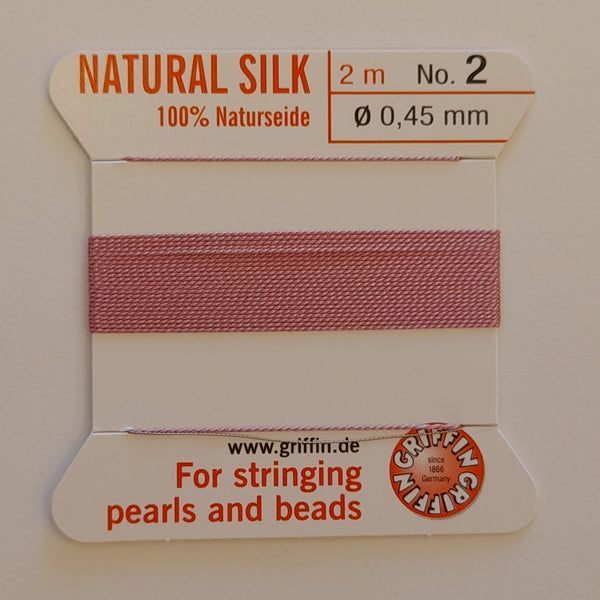 Griffin Silk Cord 2m Size 2 (0.45mm) Dark Pink