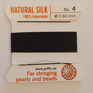 Griffin Silk Cord 2m Size 4 (0.6mm) Black