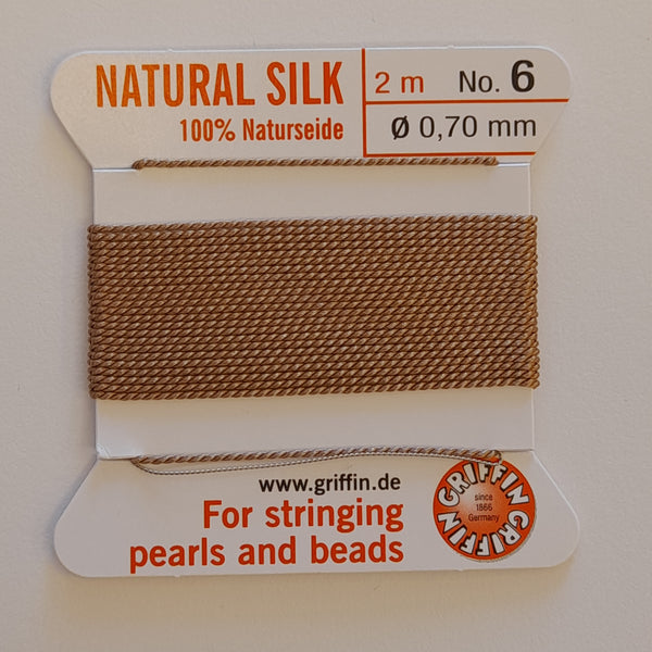 Griffin Silk Cord 2m Size 6 (0.7mm) Beige
