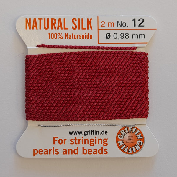 Griffin Silk Cord Size 12 (0.98mm) Garnet Red