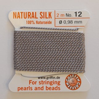 Griffin Silk Cord Size 12 (0.98mm) Grey