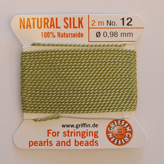 Griffin Silk Cord Size 12 (0.98mm) Jade Green