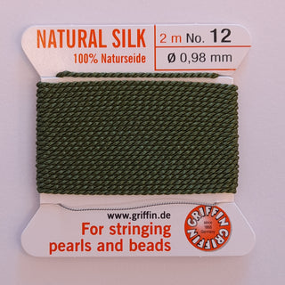 Griffin Silk Cord Size 12 (0.98mm) Olive Green