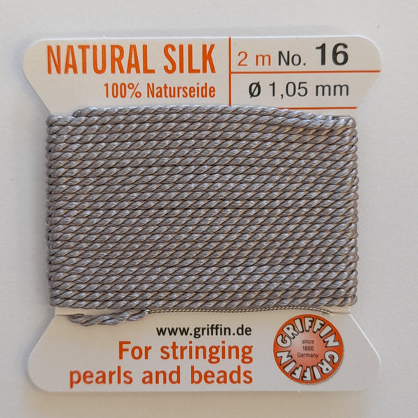 Griffin Silk Cord Size 16 (1.05mm) Grey