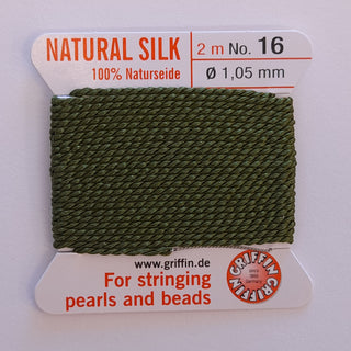 Griffin Silk Cord Size 16 (1.05mm) Olive Green
