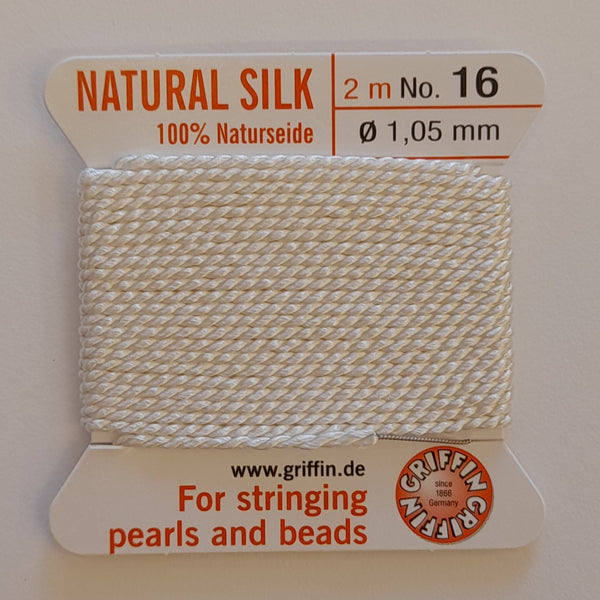 Griffin Silk Cord Size 16 (1.05mm) White