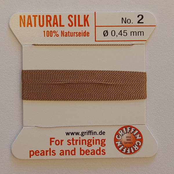 Griffin Silk Cord Size 2 (0.45mm) Beige