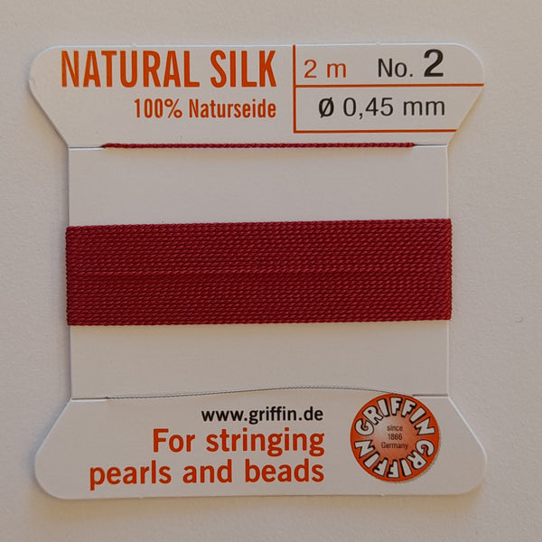 Griffin Silk Cord Size 2 (0.45mm) Garnet Red