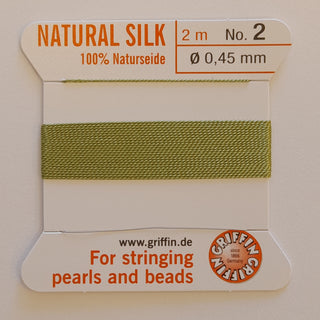 Griffin Silk Cord Size 2 (0.45mm) Jade Green