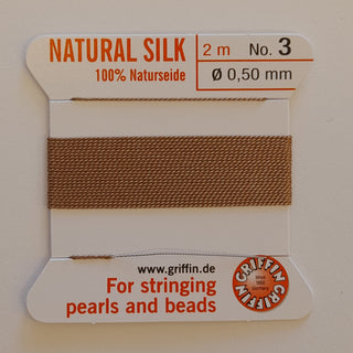 Griffin Silk Cord Size 3 (0.5mm) Beige