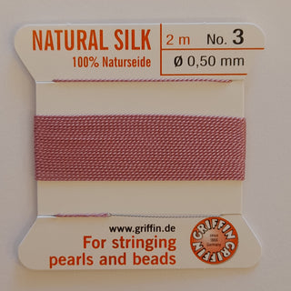 Griffin Silk Cord Size 3 (0.5mm) Dark Pink