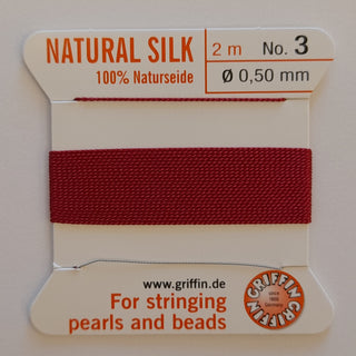 Griffin Silk Cord Size 3 (0.5mm) Garnet Red