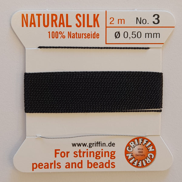 Griffin Silk Cord Size 3 (0.8mm) Black