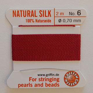 Griffin Silk Cord Size 6 (0.7mm) Garnet Red
