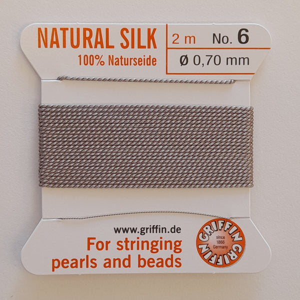 Griffin Silk Cord Size 6 (0.7mm) Grey