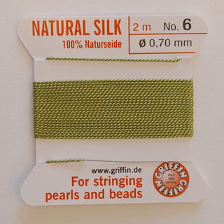 Griffin Silk Cord Size 6 (0.7mm) Jade Green