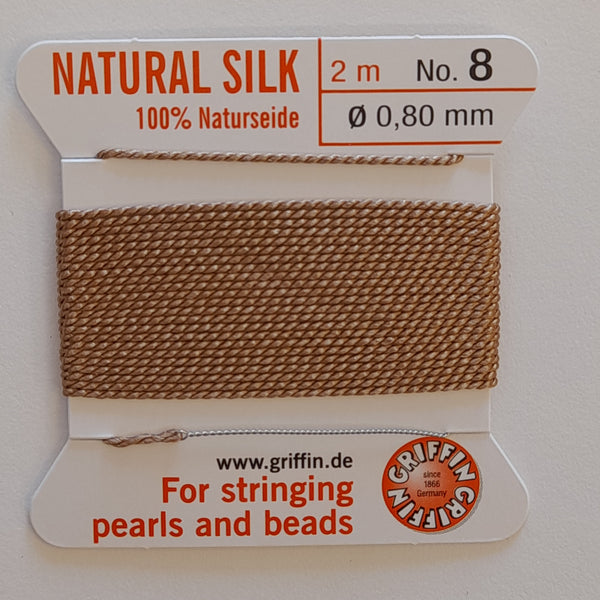 Griffin Silk Cord Size 8 (0.8mm) Beige