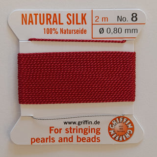 Griffin Silk Cord Size 8 (0.8mm) Garnet Red
