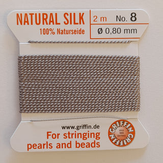 Griffin Silk Cord Size 8 (0.8mm) Grey