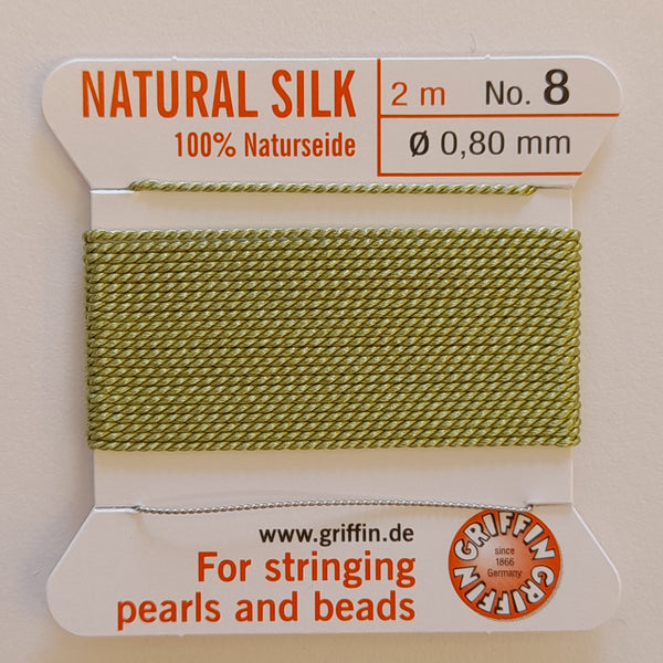 Griffin Silk Cord Size 8 (0.8mm) Jade Green