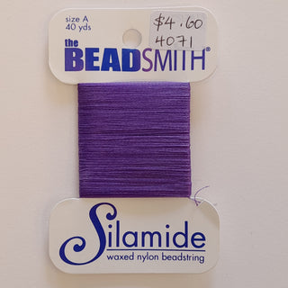 Silamide Waxed Nylon Beadstring 40 Yards (36.6m) Lilac