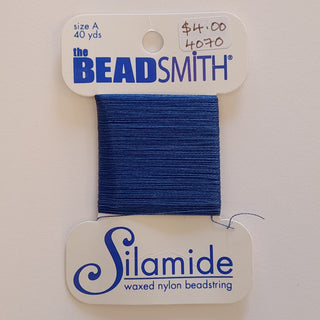 Silamide Waxed Nylon Beadstring 40 Yards (36.6m) Royal Blue