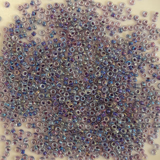 Miyuki Seed Beads Size 15 Light Violet Lined Crystal AB 3gm Bag