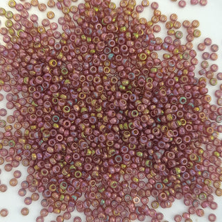 Miyuki Seed Beads Size 15 Dark Topaz Rainbow Gold Lustre 3gm Bag