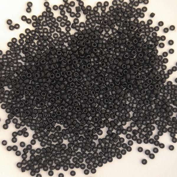 Miyuki Seed Beads Size 15 Matte Black 3gm Bag